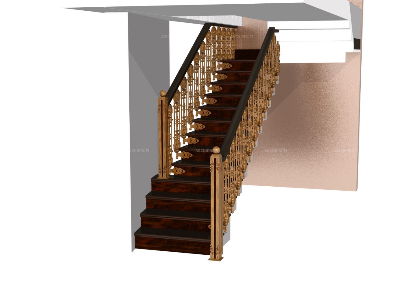 3D дизайна, Лестница, 03.05.2021/916039 - Проект ограждения лестницы, Автор проекта: Дизайнеры Владимир Елатонцев