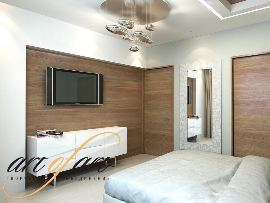 3D интерьера, Спальня в стиле Современная. Проект Дизайн квартиры в жк Well House - Дизайн интерьера - Квартира в жк Well House, Автор проекта: Дизайнеры Борис Кузнецов