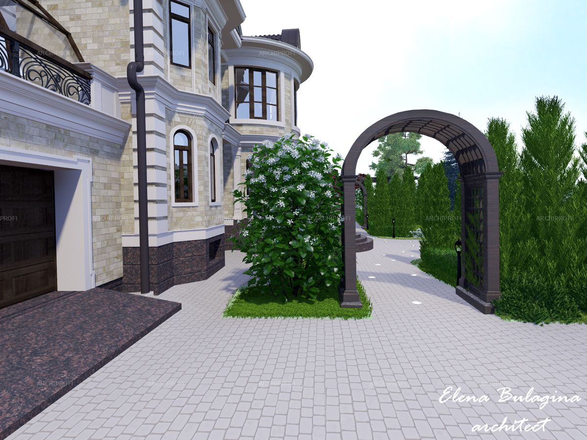 3D дизайн экстерьера, Загородный дом Ландшафтный проект, проект Ландшафтный проект 1, Автор проекта: Архитекторы Елена Булагина