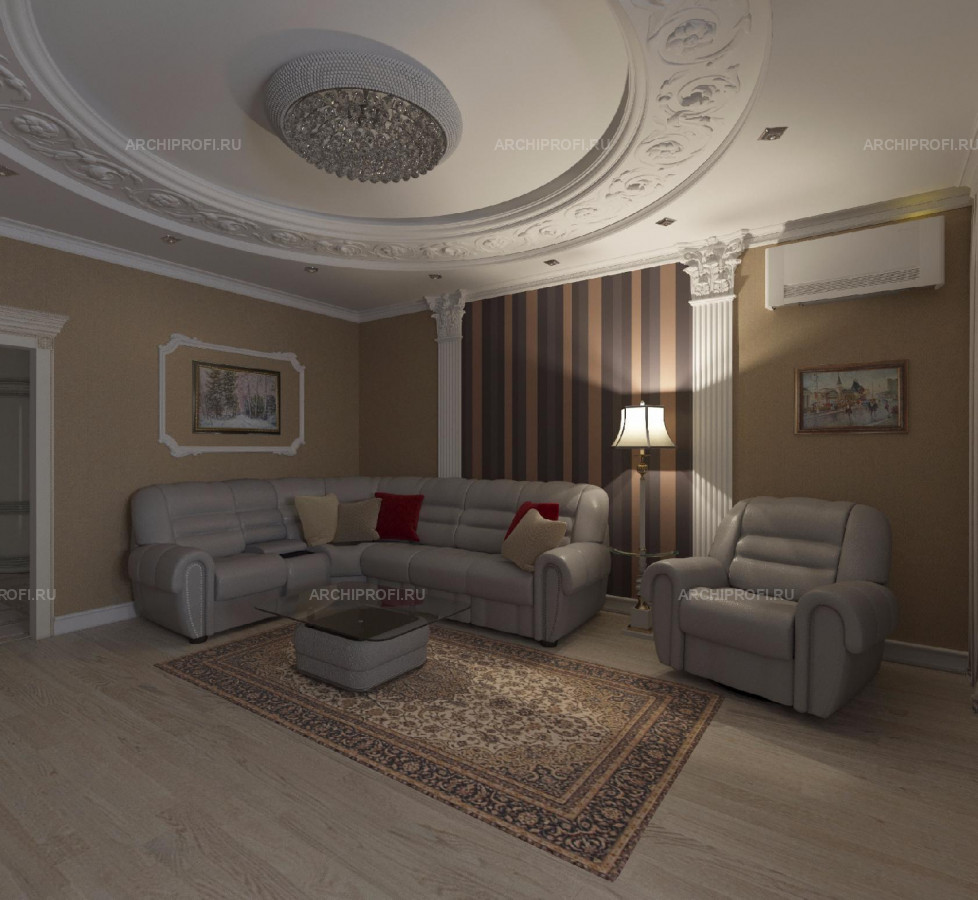 реализация гостиной комнаты и визуализация фото 9