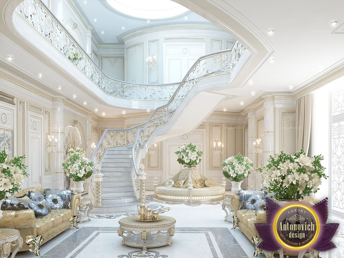 Роскошная зала. Антонович десинг. Luxury Antonovich Design интерьер. Интерьер классический Антонович Десигн. Antonovich Design Luxury Барокко.