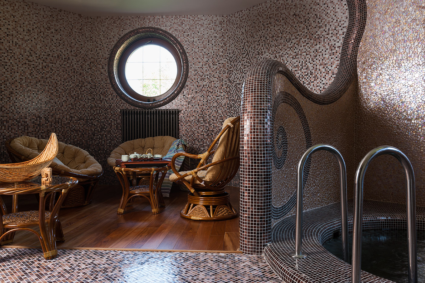 Фото интерьера, зона отдыха сауны площадью 30 кв.м. в стиле Тематические интерьеры. Проект 15.01.2015/392910 - Domquot;№ 12-2014,Современный дом № 2-2015, Домquot; № 4-2015, Красивые дома №1-2017, Автор проекта: Дизайнеры Мария Абрамова