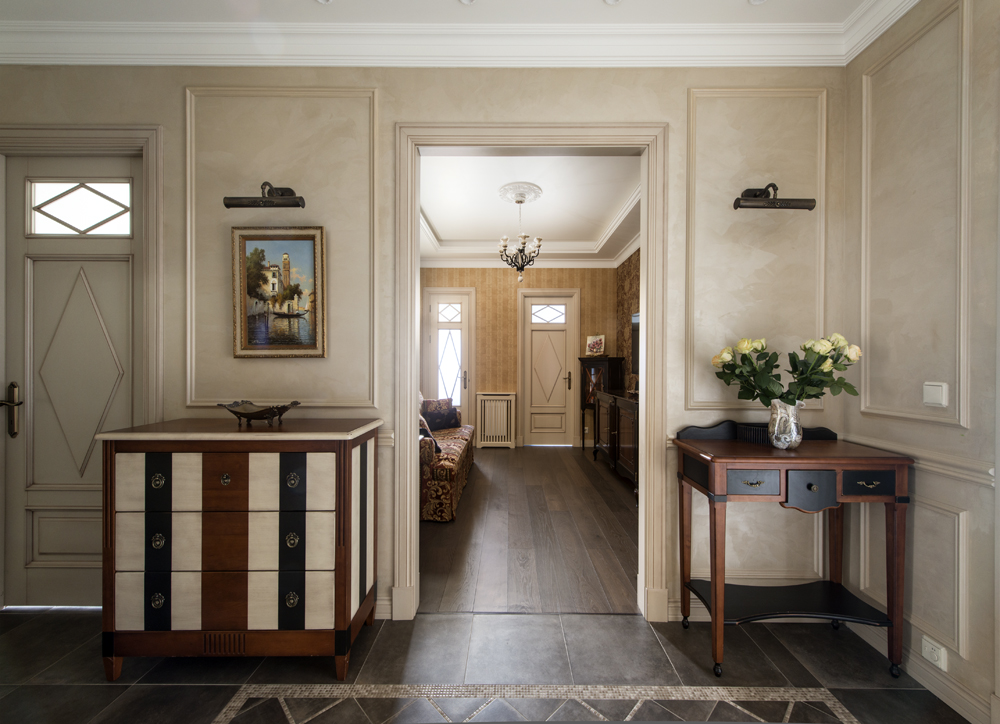 Фото интерьера, Холл площадью 10 кв.м. в стиле Классическая. Проект Квартира на Ленинском проспекте - Квартира на Ленинском проспекте, Автор проекта: Дизайнеры Светлана Галфаян