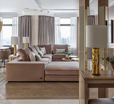 Премиум дизайн гостиной в квартире 160 квм стиль Современная классика от Архитектурного бюро SIO