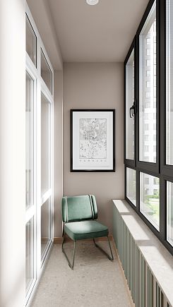 Компактный балкон в минималистичном стиле