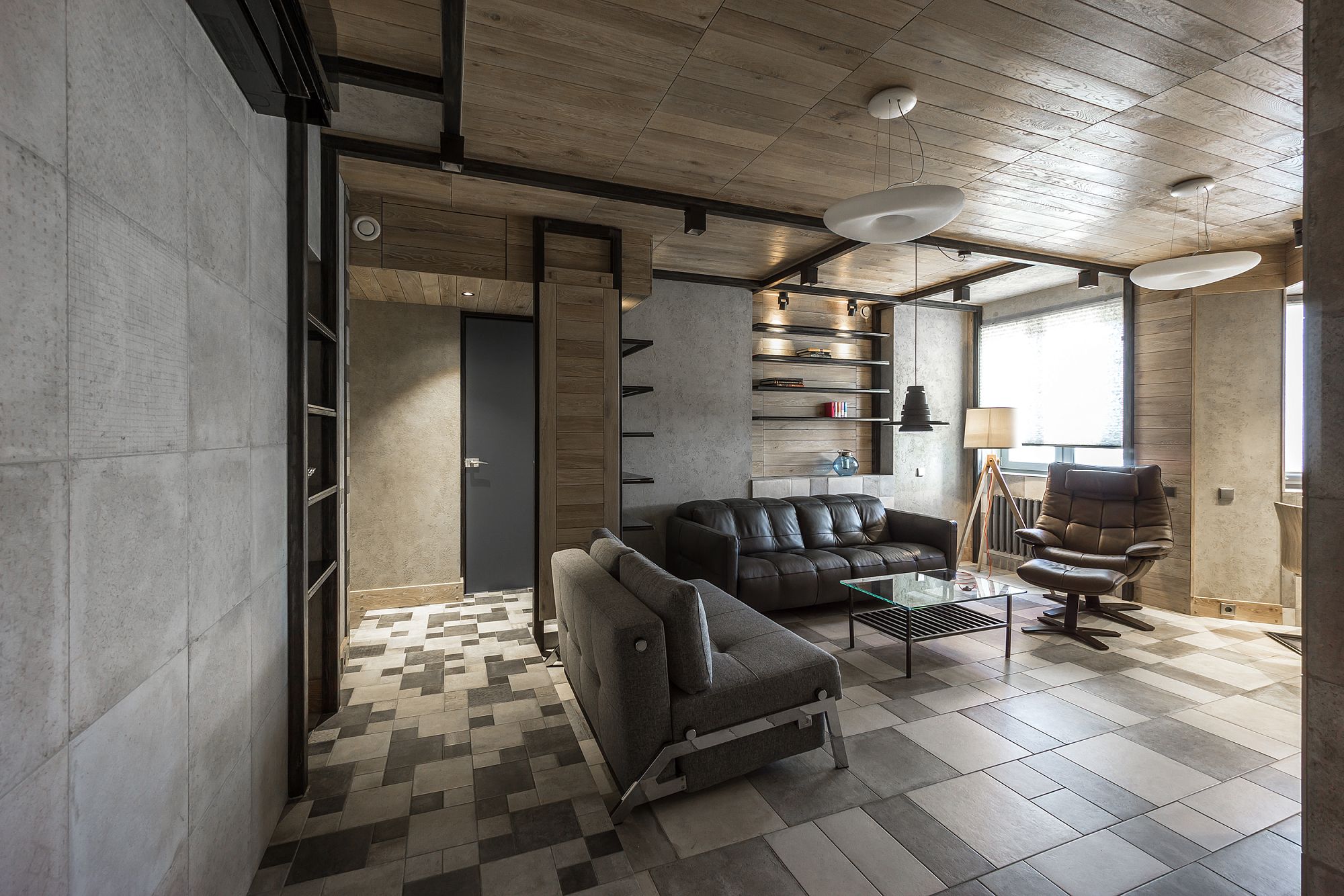 Фото интерьера, Гостиная площадью 33 кв.м. в стиле Современная. Проект 02.09.2016/550738 - nagatinSky, Автор проекта: Архитекторы Алексей Розенберг