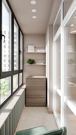 Компактный балкон в скандинавском стиле