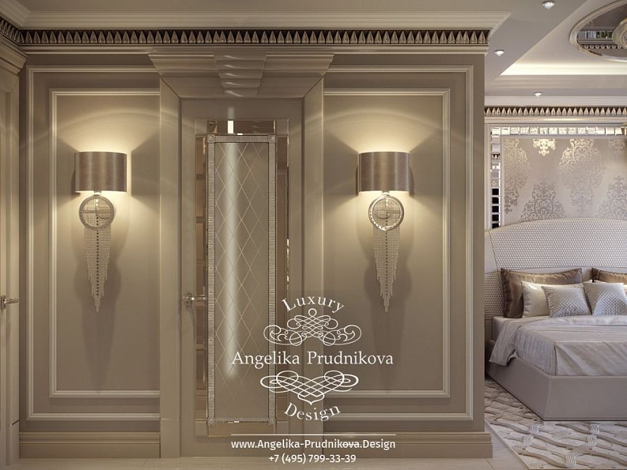 Дизайнпроект интерьера спальни в стиле ардеко В ЖК Симоновский