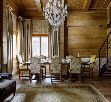 гостиная в стиле шале