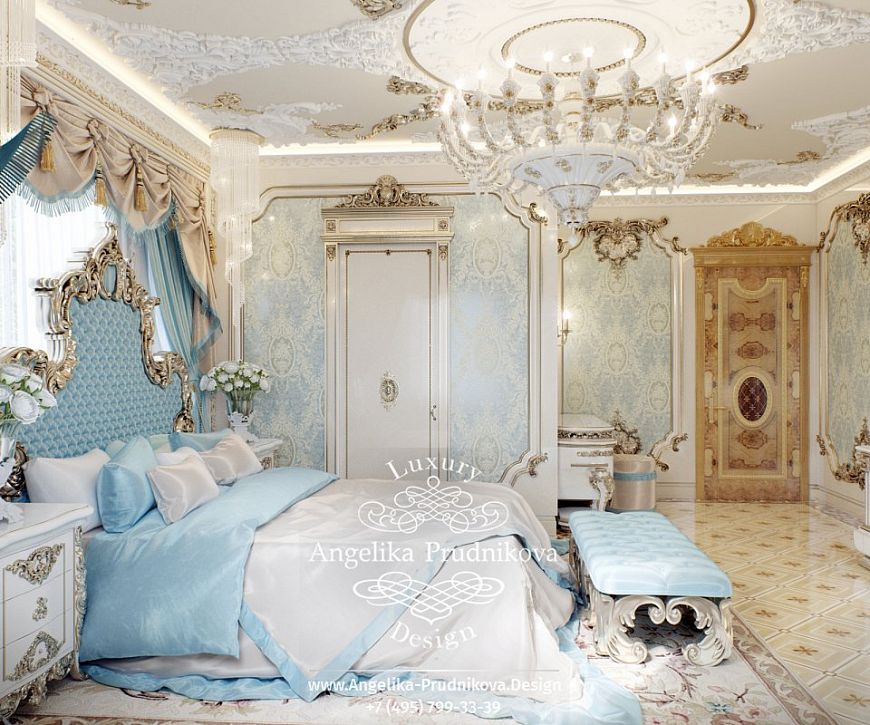 Дизайнпроект интерьера спальни стиле барокко на Ленинском