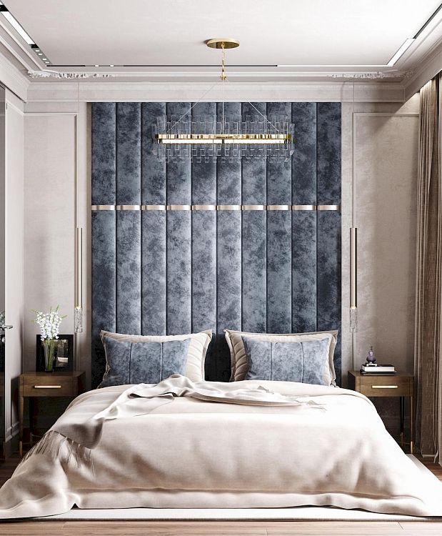 Синяя спальня: дизайн спальни в синих тонах, 30+ фото