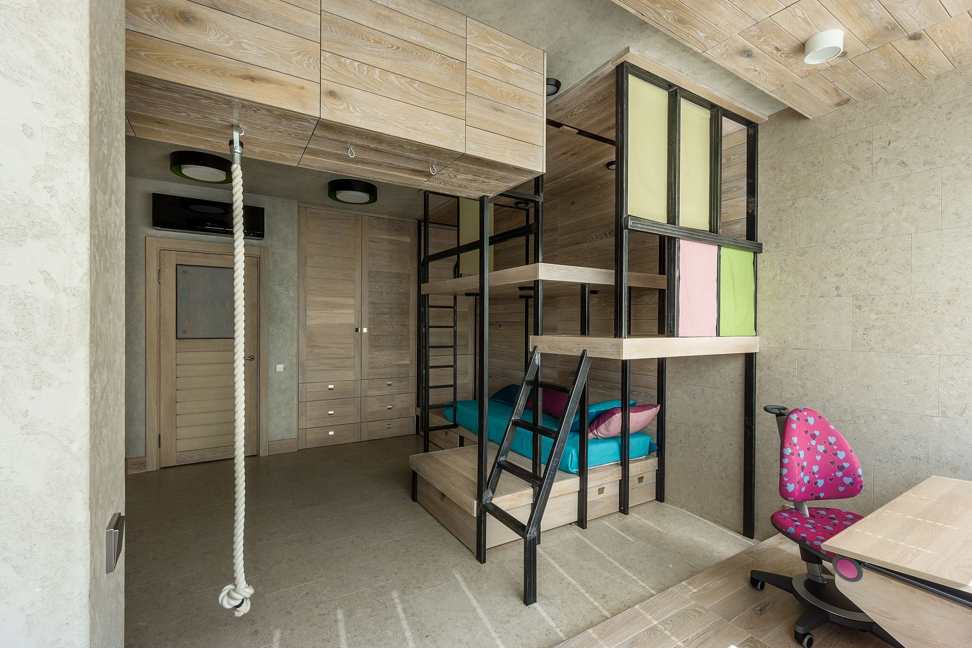 Фото интерьера, Детская комната площадью 16 кв.м. в стиле Современная. Проект 02.09.2016/550750 - nagatinSky, Автор проекта: Архитекторы Алексей Розенберг