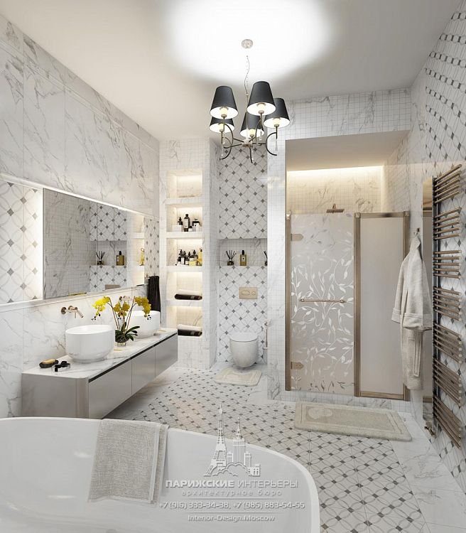 Дизайн ванной комнаты в парижском стиле