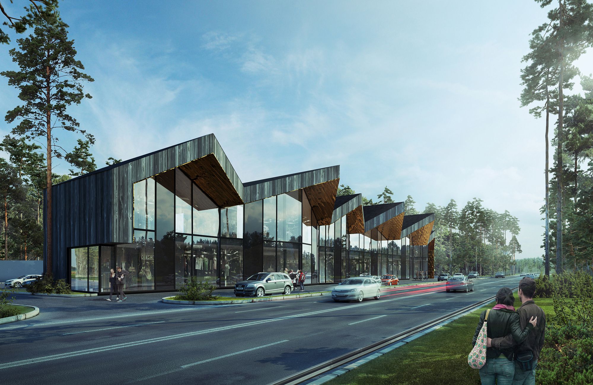 3D дизайн экстерьера, Торговый центр площадью 2000 кв.м. 05.10.2016/561675, проект Проект торгового центра на Рублевке, Автор проекта: Архитекторы Михаил Осипов