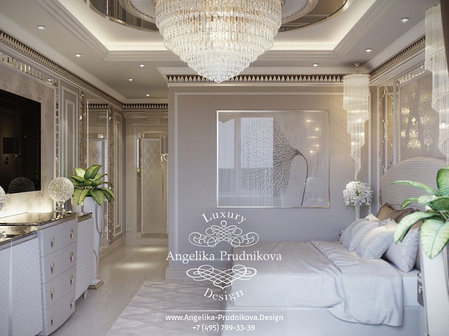 Дизайнпроект интерьера спальни в стиле ардеко В ЖК Симоновский