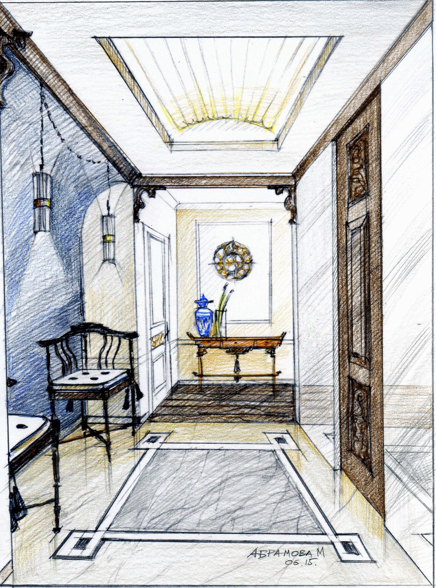 Фото дизайна, Прихожая цветная, 5 кв.м., Прихожая (в цвете) - Ноты Пекина (для Egodom), Арт и творчество, Автор проекта: Дизайнеры Мария Абрамова