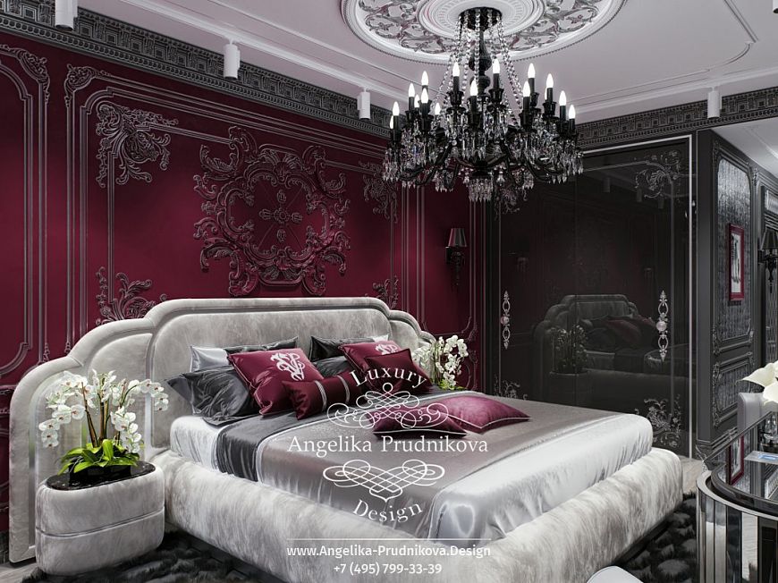 Дизайнпроект интерьера спальни в темной цветовой гамме
