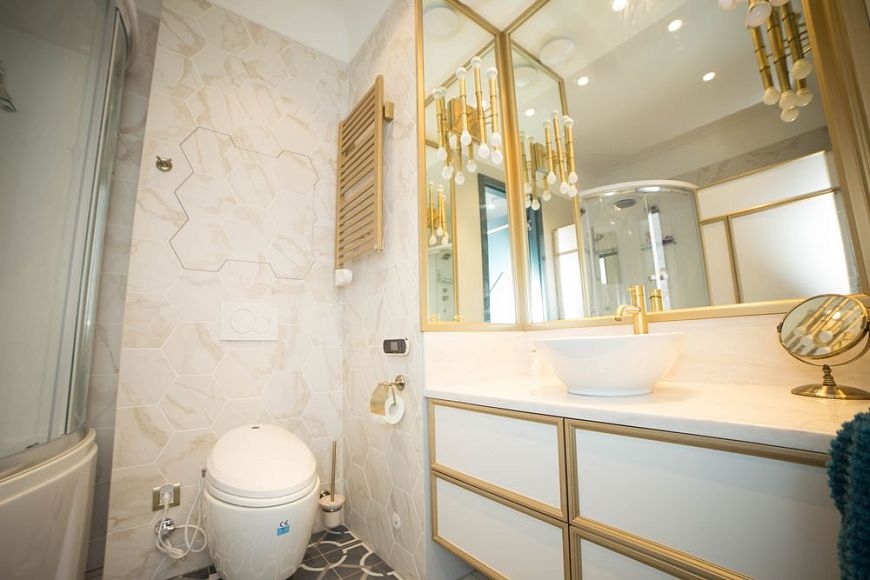 Дизайн интерьера ванной в стиле фьюжн