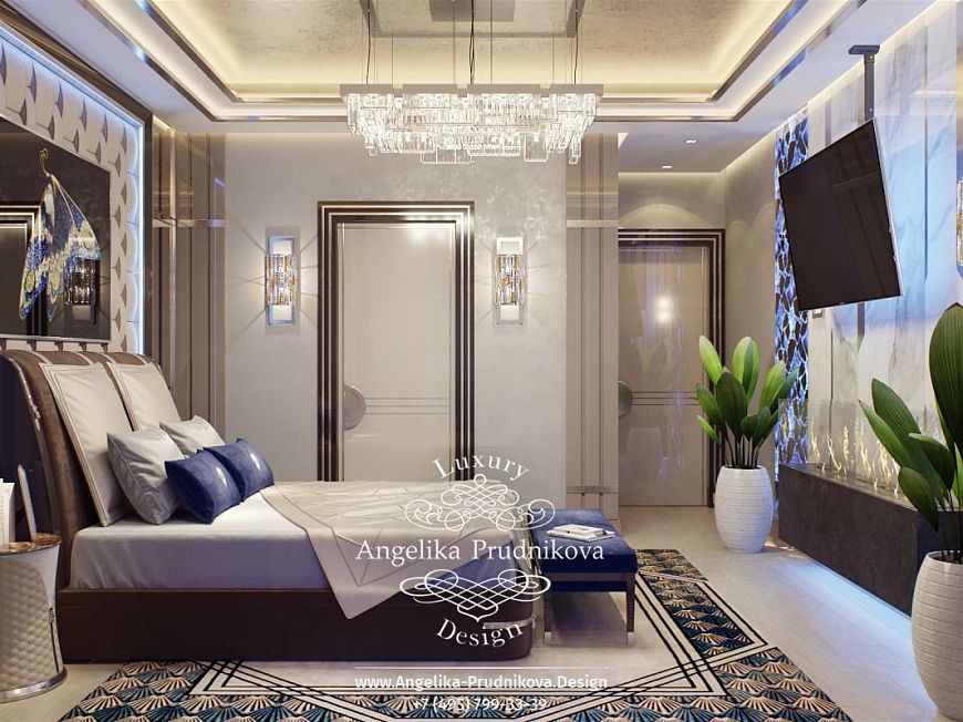 Дизайнпроект интерьера спальни в стиле ардеко в ЖК Симфония набережных