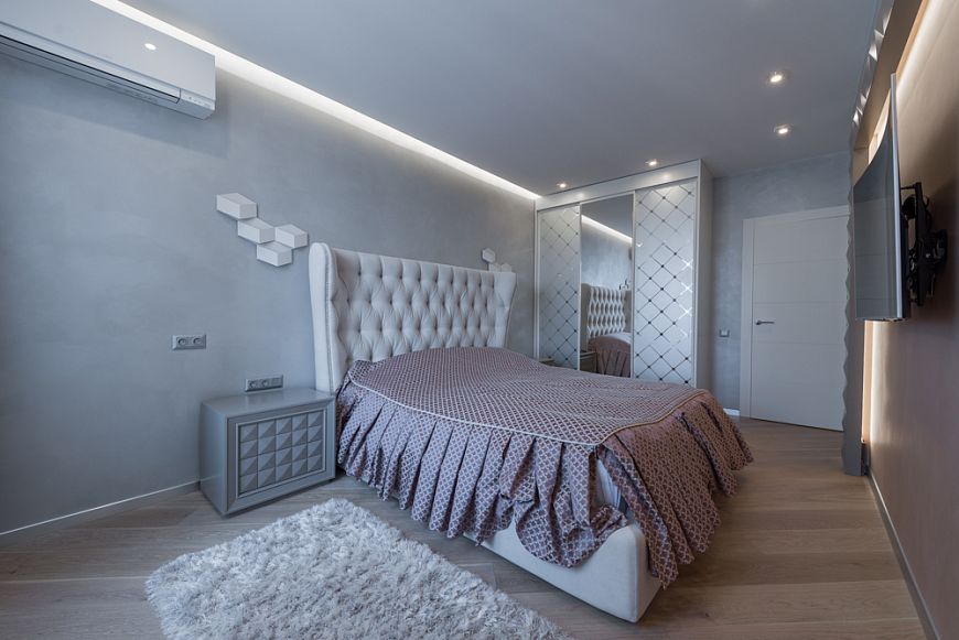 Дизайн интерьера спальни после ремонта в стиле минимализм