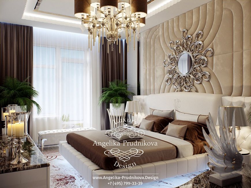 Дизайнпроект интерьера спальни в стиле модерн в Санкт Петербурге