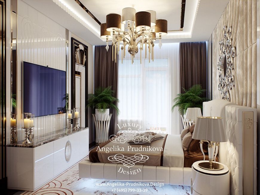 Дизайнпроект интерьера спальни в стиле модерн в Санкт Петербурге